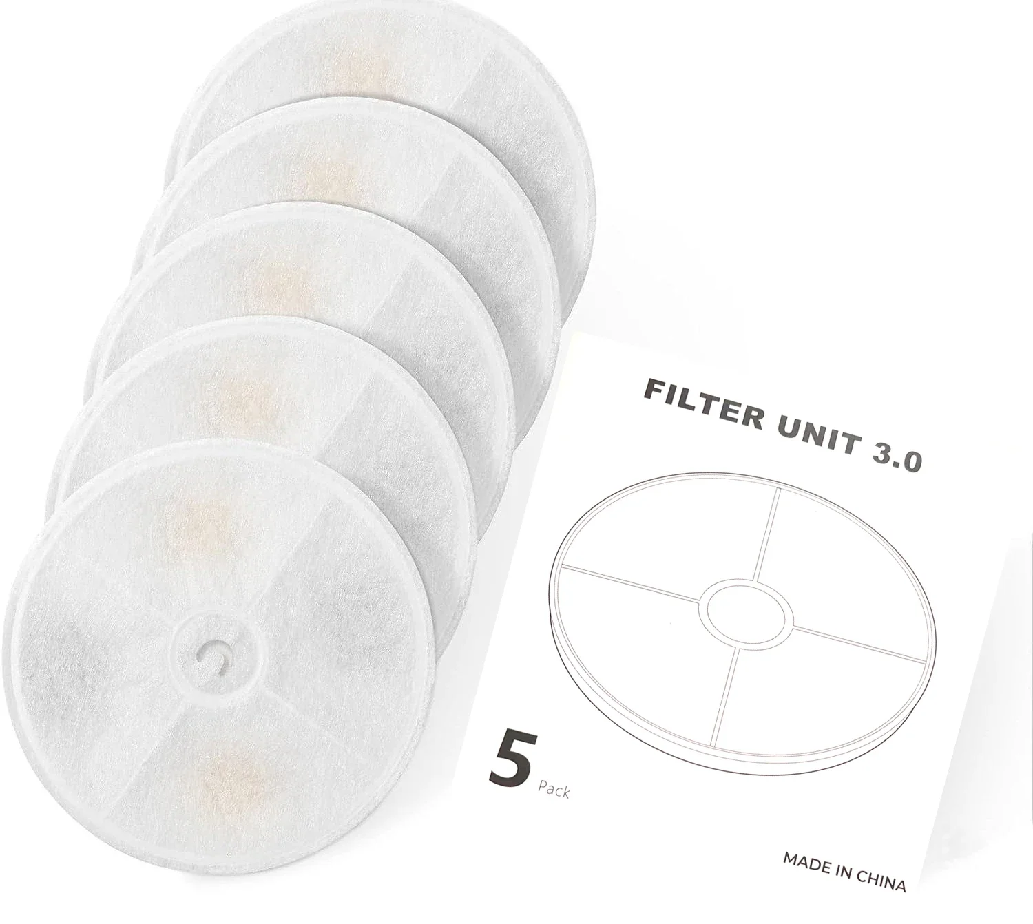 Filtro alimentador automático para animais de estimação, fonte de água para gatos, 5 peças, filtro 3.0, fonte de água para saúde de gatos, filtros de substituição, suprimentos para animais de estimação