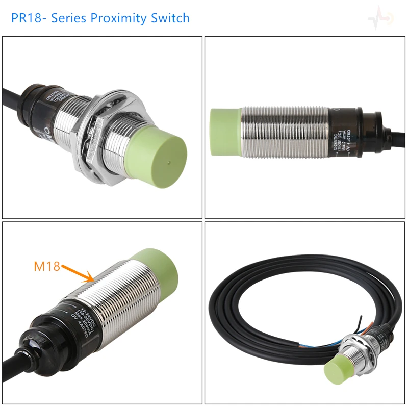 مستشعر مفتاح القرب PR18-5DN 8DN نوع معدني حثي NPN PNP M18 أسطواني مقاوم للماء مضاد للغبار DC12-24V 3 أسلاك #3