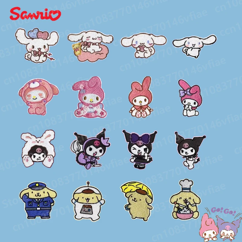 

Anime Sanrio Peripheral Self-adhesive Embroidery Cloth Stickers Various Cartoon Patterns Cinnamoroll Clothing Patches Decoration