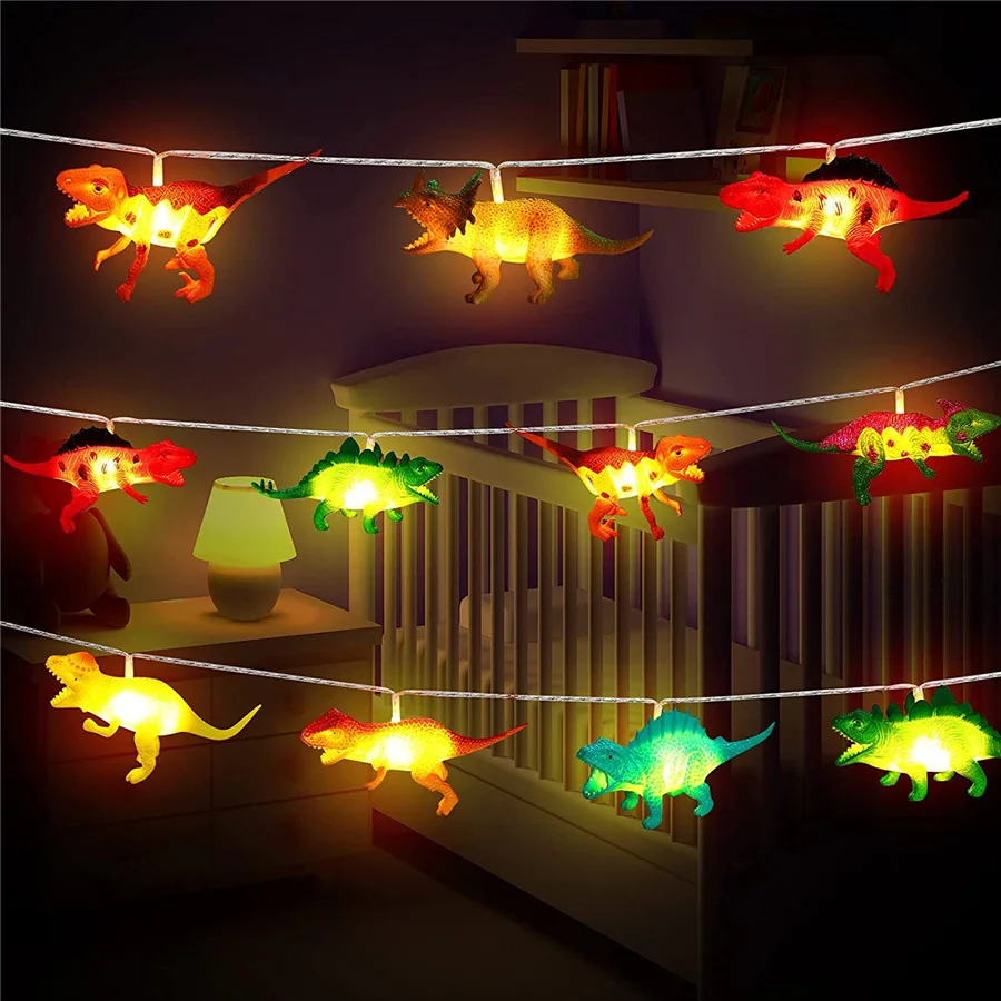 3M 20LEDs Dinosaur Christmas Garland Fairy String Lights Battery Powered Children Dinosaurs Toys Gift for Party Kid's Room Decor