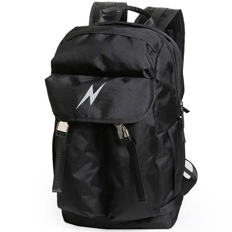 Men Customized Logo Black Outdoor Gym Leisure Daily Sport Backpack With Shoes Compartment