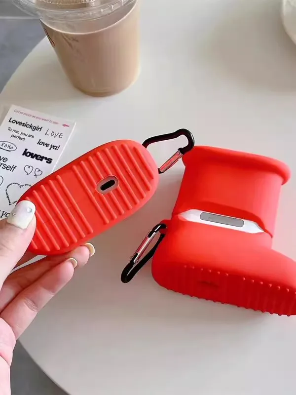 Etui silikonowe na słuchawki Airpods 1 2 3 4 Pro Pro 2 Pro 3, czerwone, akcesoria, pokrowiec