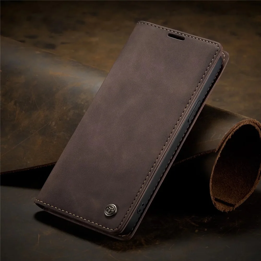 Mat lederen flip cover voor iPhone 11 12 13 14 15 16e 17 Pro Max Mini Air Wallet Case XR XS 8 7 5S SE 2020 2022 Magnetische Retro