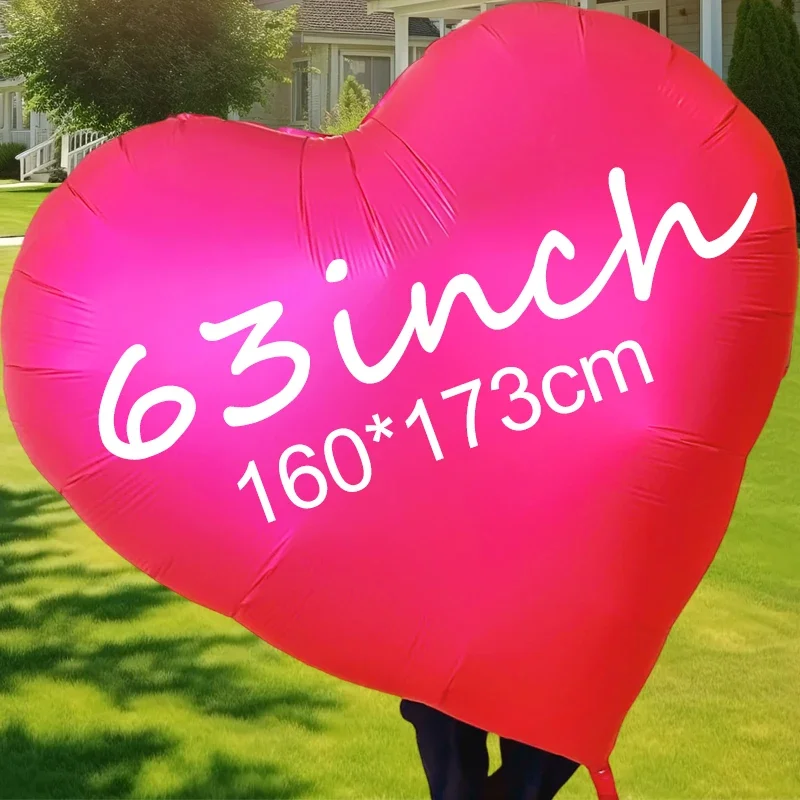 63inch Heart Aluminum Film Balloons Huge Love Balloons for Wedding Valentines Day Decor Balloons Home Party Decoration Supplies