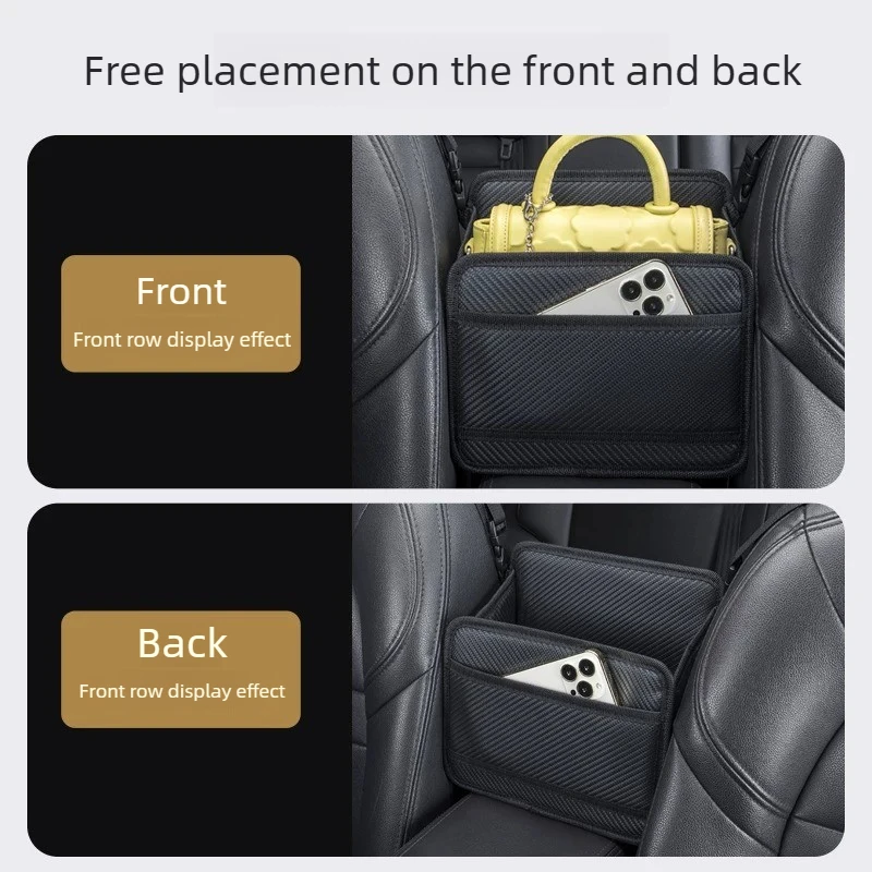 For Mini Car Trash Can Hanging On Seat Back, Front Passenger Umbrella Storage Organizer Garbage Bag Holder