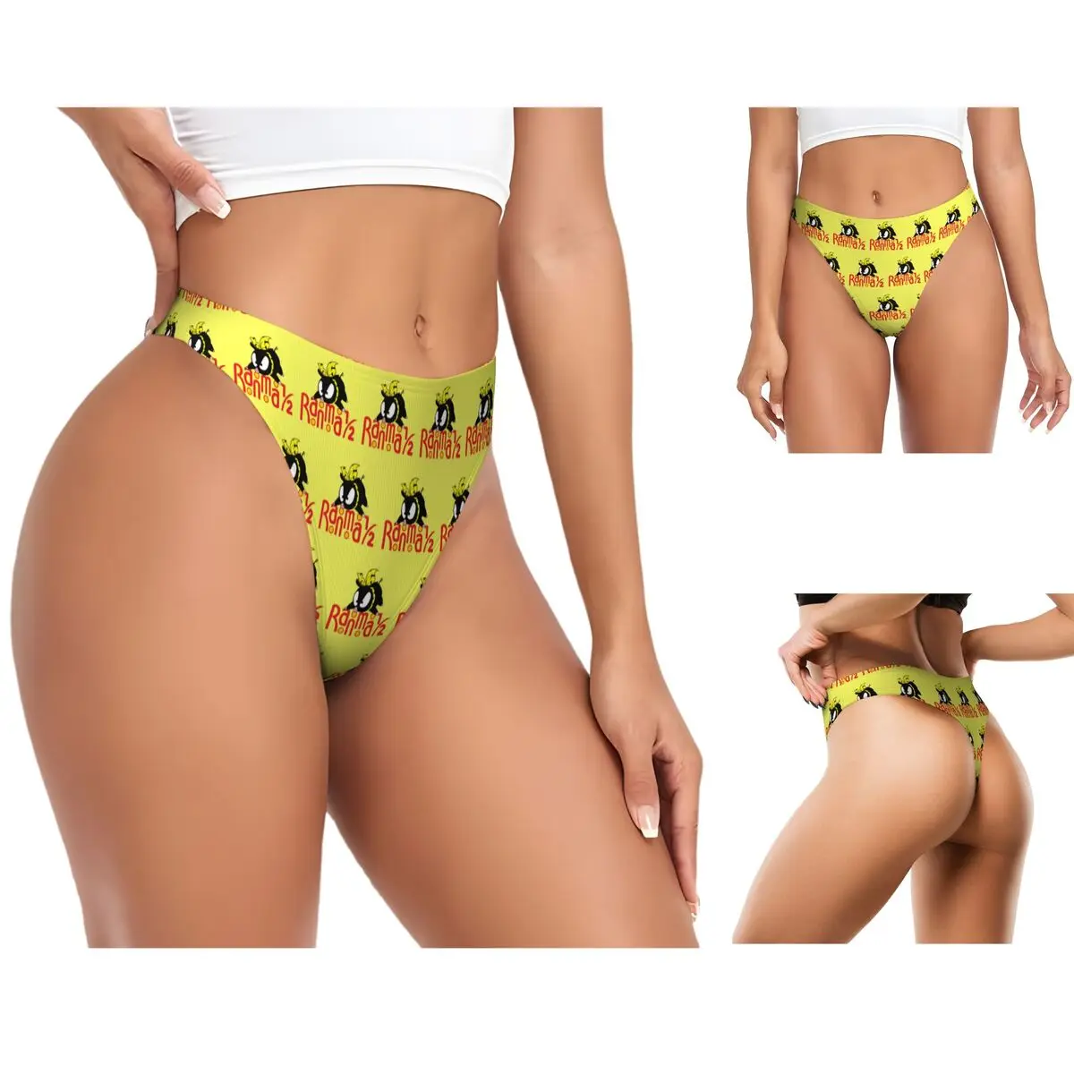 Tangas Personalizadas de Pchan y Ranma 12, Transpirables, Elásticas y Cómodas para Mujer