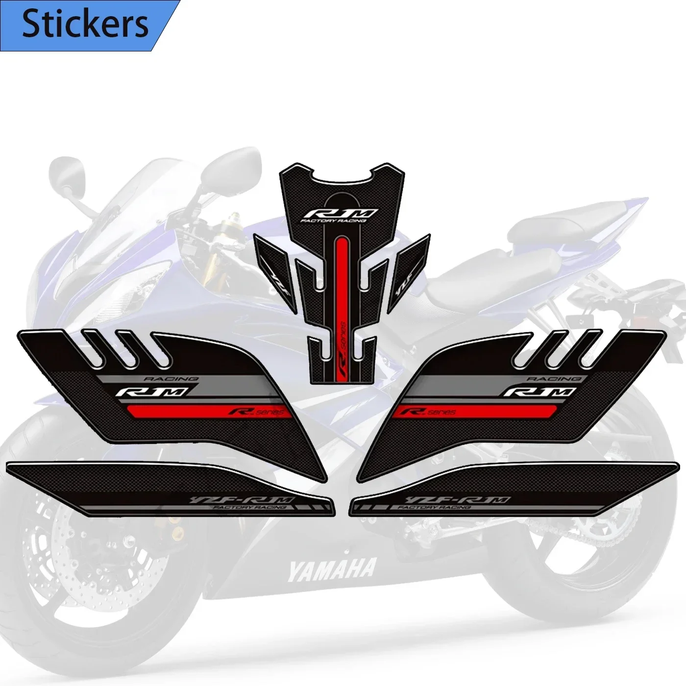 

Motorcycle Tank Pad Grips Decals Protector 2015-2022 For YAMAHA YZF R1M YZFR1M YZF-R1M