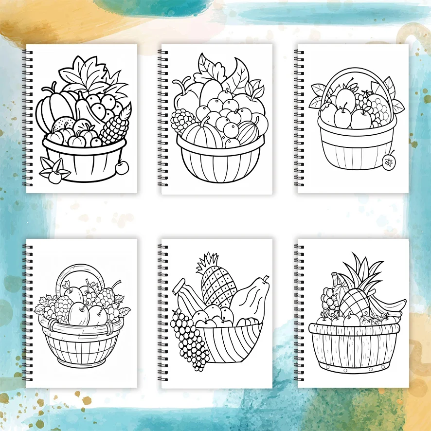 大人向け塗り絵 - 8.3x11.2インチ、様々なフルーツの塗り絵32ページ - リラックス、ストレス解消、友人へのギフトに最適