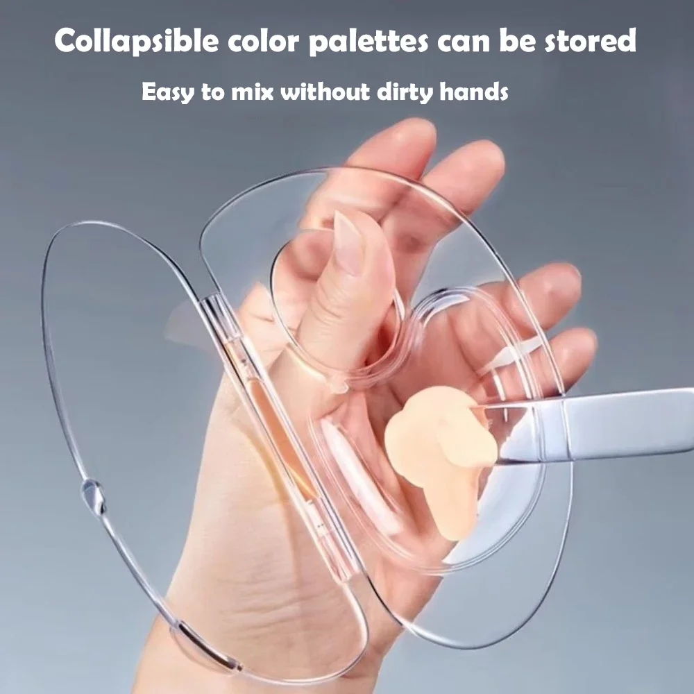 لوحة كريم أساس سائل قابلة للطي من الأكريليك مجموعة أدوات مكياج خلط كريم قضيب مجموعة تخزين لوحة اختبار مستحضرات التجميل ملحقات التجميل