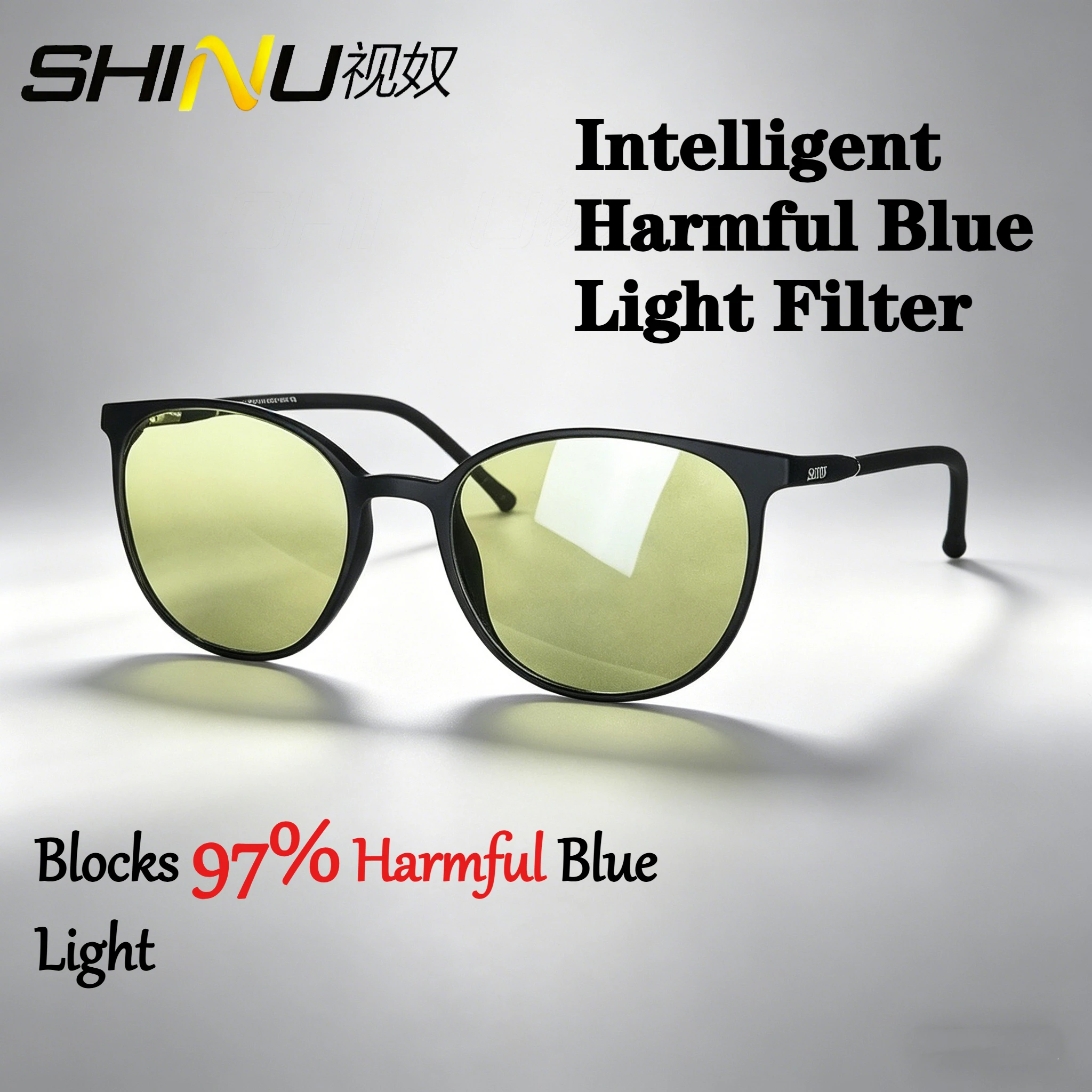 SHINU Intelligent Anti Harmful Blue Light Reading Glasses New Technique Protection Lenses For Men Presbyopic Glasses With Case