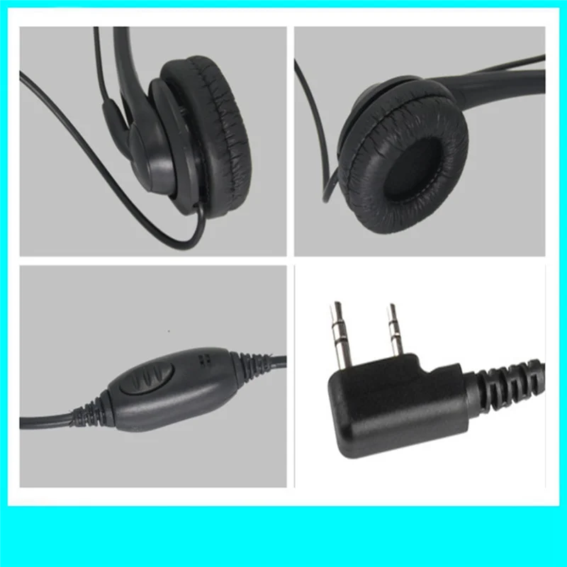 2Pin K Plug Walkie Talkie Headset Spons Earpad Mikrofon Headset Sepihak