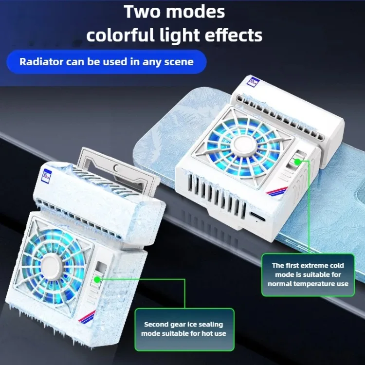 S5 Mobile Phone Semiconductor PUBG Game Cooler Radiator Air Conditioner Shape Cool Heat Sink for IPhone IOS Android Cooling Fan