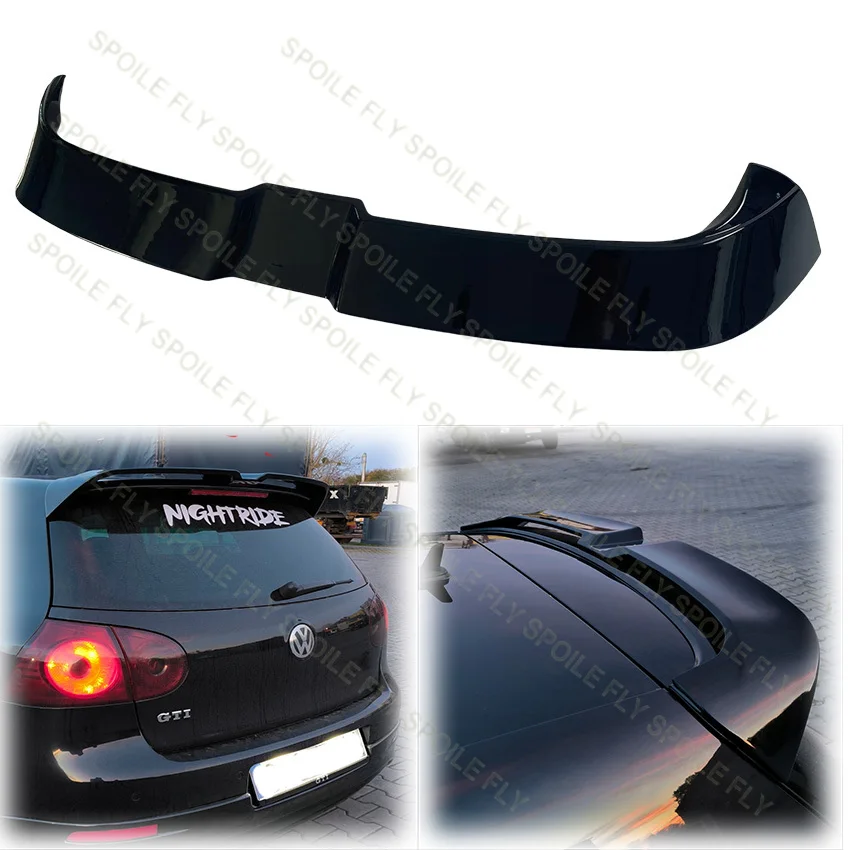 2004 To 2009 For VW Golf 5 MK5 GTI R32 Oettinger Style Car Rear Spoiler Roof Wing Lip By High Quality ABS Gloss Black Body Kit