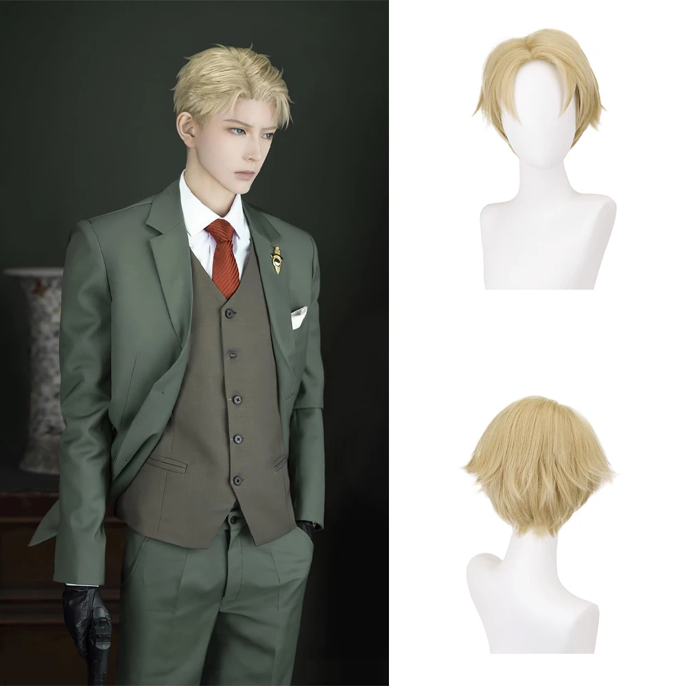 

Anime Spy×Family Loid Forger‌ Twilight‌ Cosplay Synthetic Hair Light Golden Short Hair Halloween Daily Party Simulated Scalp Wig