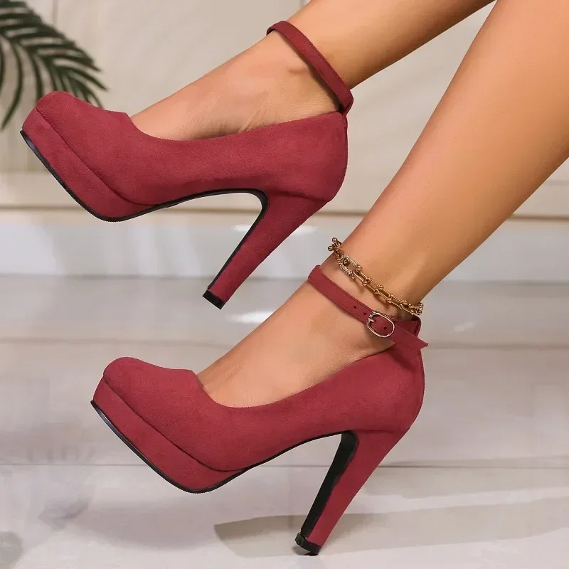 2023 Woman Pumps Autumn Thick Heel Shoes Ol High-heeled Shoes Female The Trend of Ultra High Heels Female Shoes