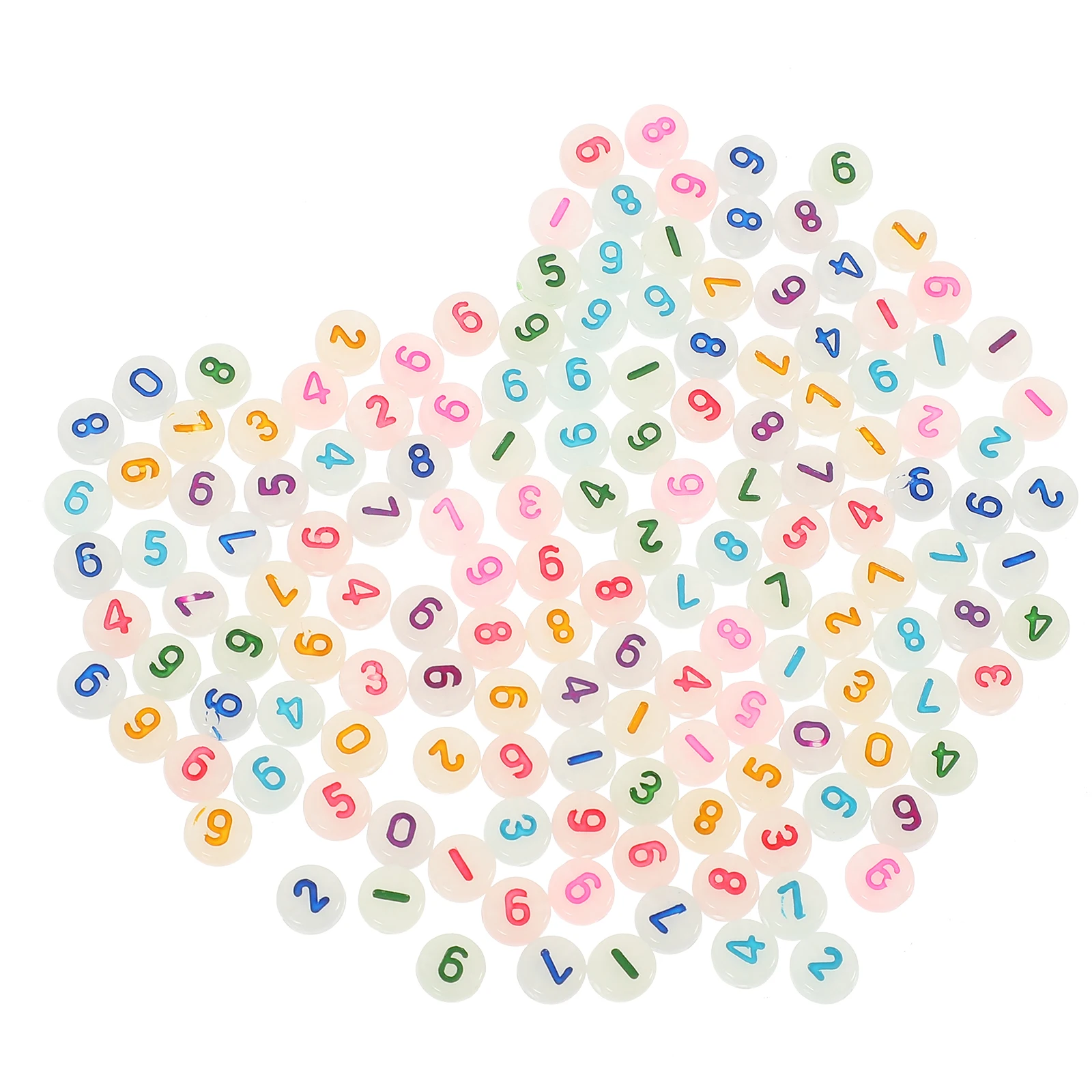 

500pcs Luminous Beads for Bracelet Necklace DIY Crafts Smooth Surface Wear Resistant Colorful Round Plastic Jewelry Making