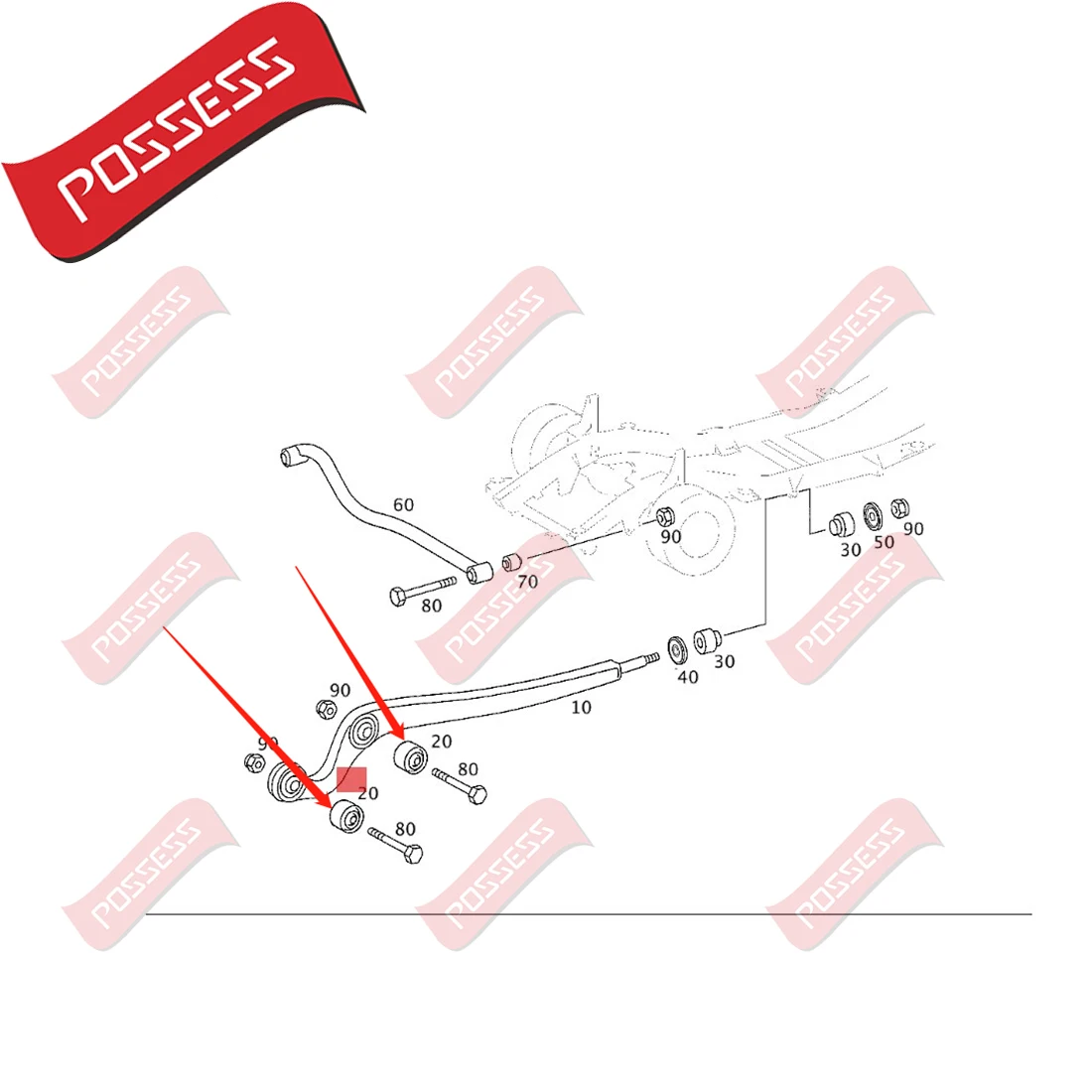 4 Pieces Front Suspension Control Arm Bushing Kits For Mercedes Benz G Class W463 2003-2018,OE 4603330314