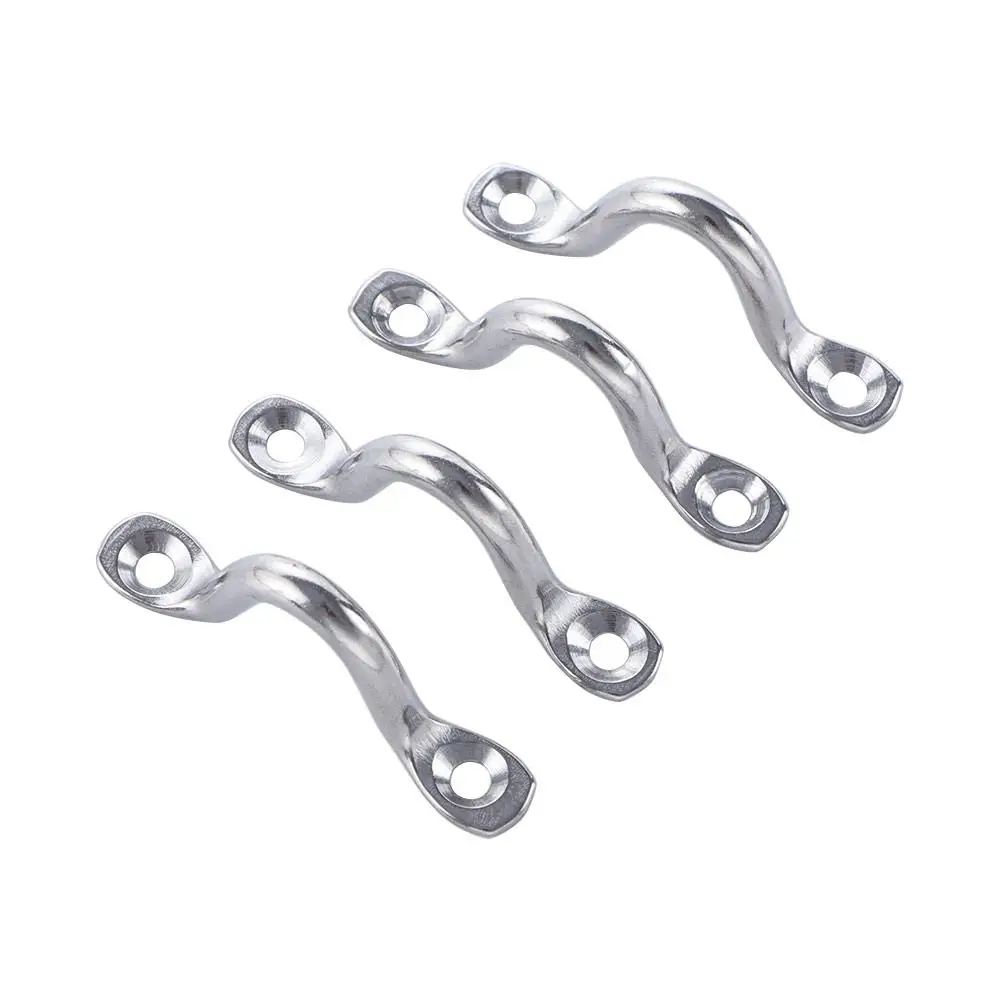 Steel 315 4Pcs Racing Boats Boat Yacht Ship Water Sports Staple Ring Hook Handle Doorknob Wire Eye Straps Saddle Clip