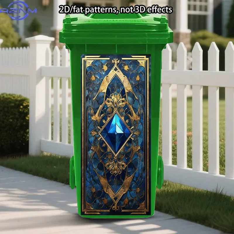 2D Printed Makeover Ornament Decal Trendy Pattern for Multi‑scene Trash Container