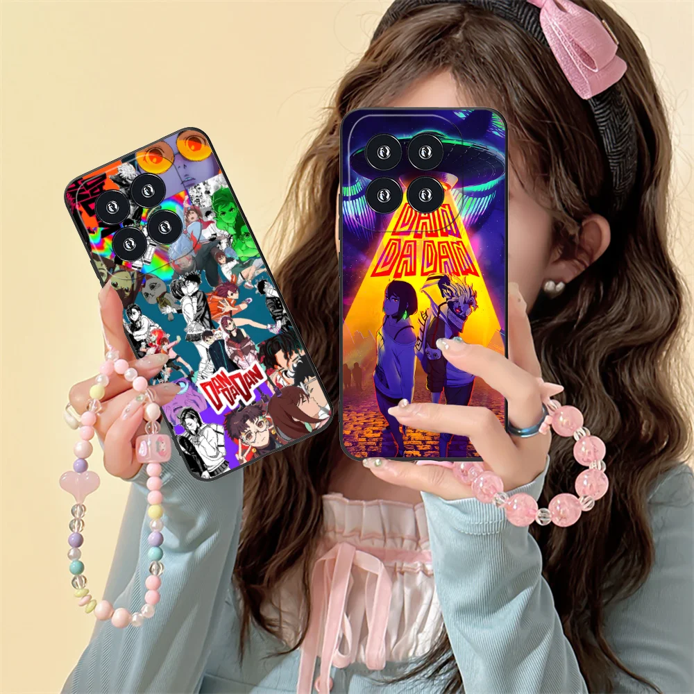 Dandadan anime caso de telefone para xiaomi 15 14 13 12 11 10 9 t ultra lite pro s se x 5g preto celulares capa smartphone