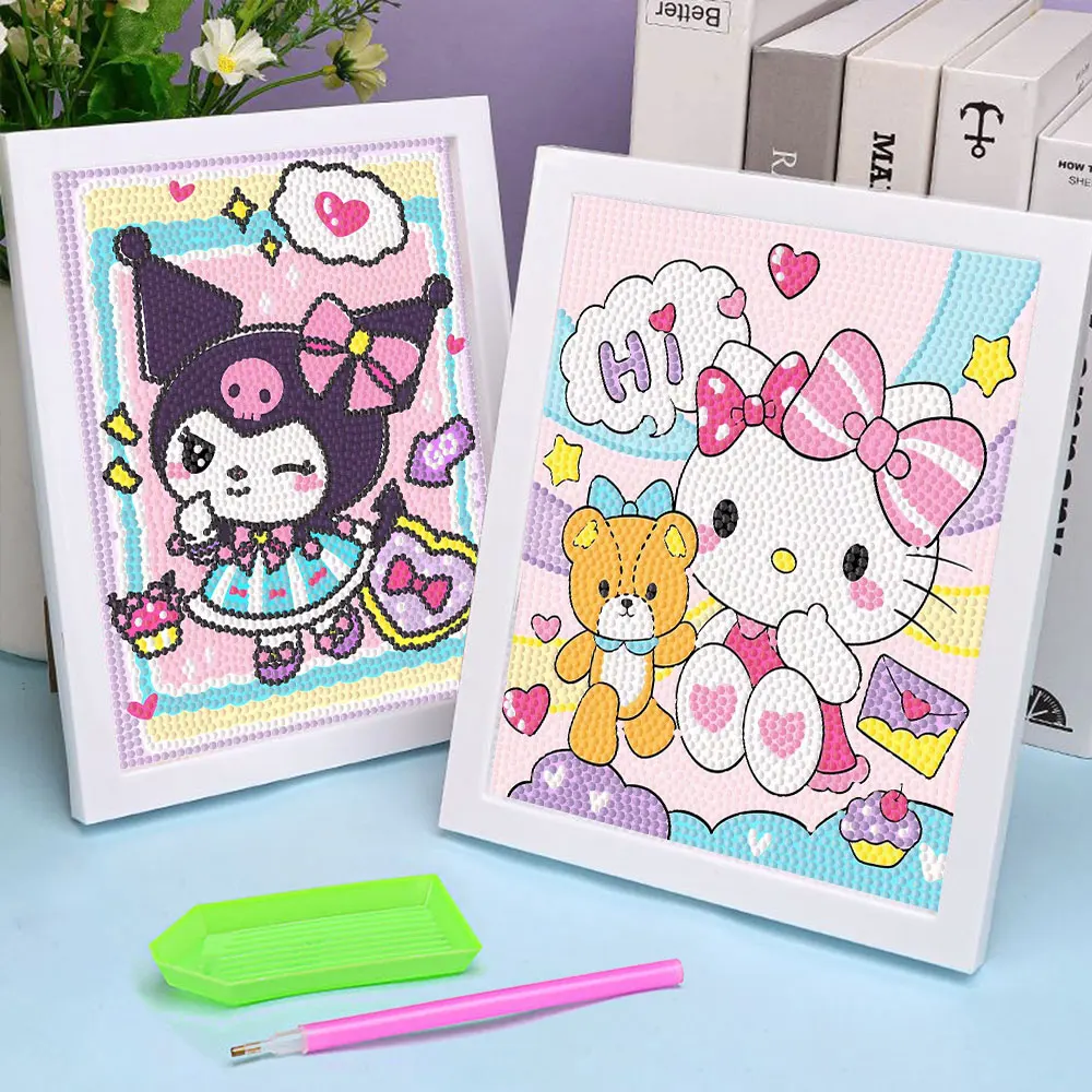 Sanrio diamond painting Hello Kitty cartoon full diamond mosaic 5D DIY set Diamond Art Home Decoration