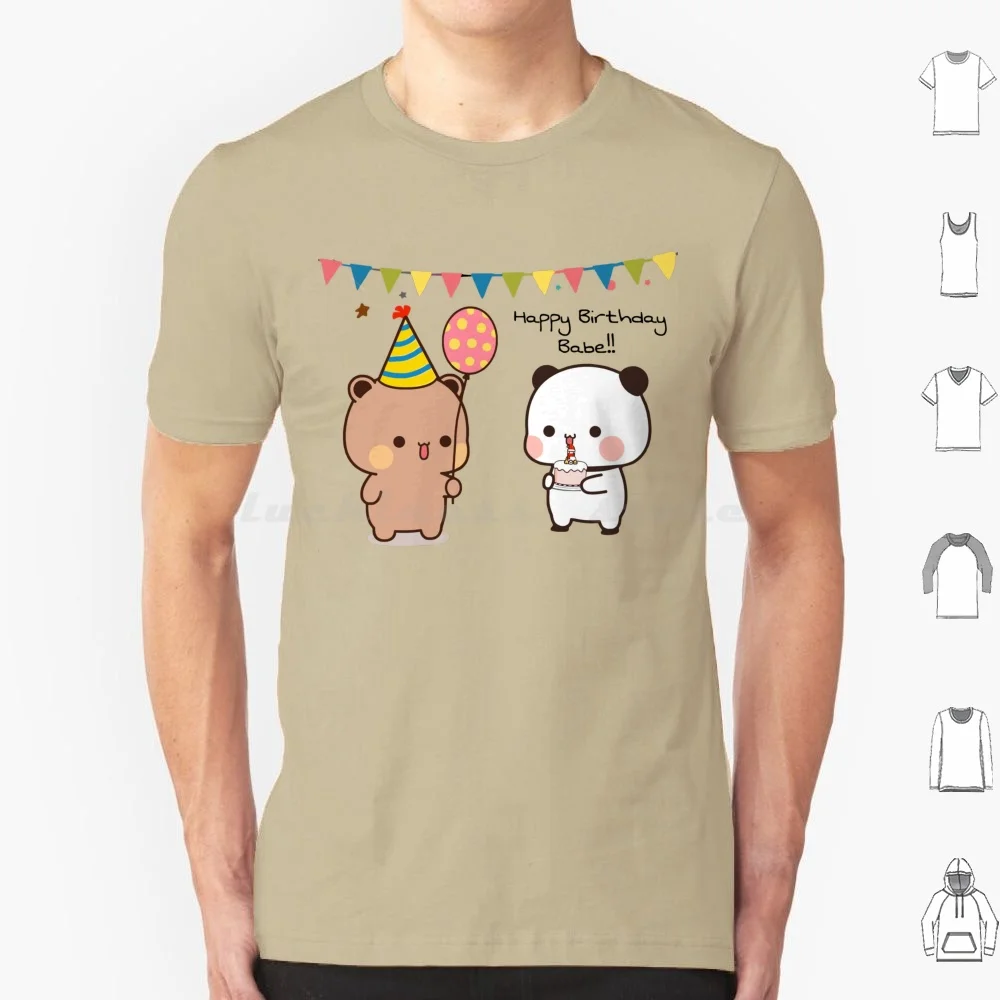 Bubu Panda Celebrating Her Dudu Bear’s Birthday ? ? T Shirt 6xl Cotton Cool Tee Dudu Brownie Bubu Panda Love Story Couple Goals