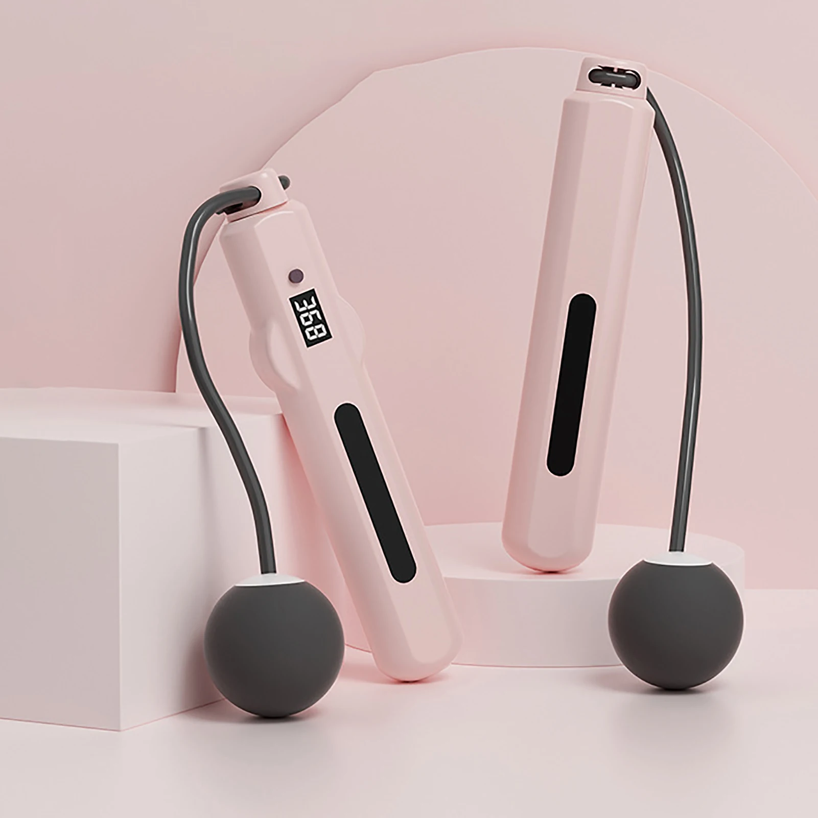 Weighted Jump Rope Cordless Jump Rope Portable Intelligent Voice Broadcasting Simple  with Counting Screen for Fitness