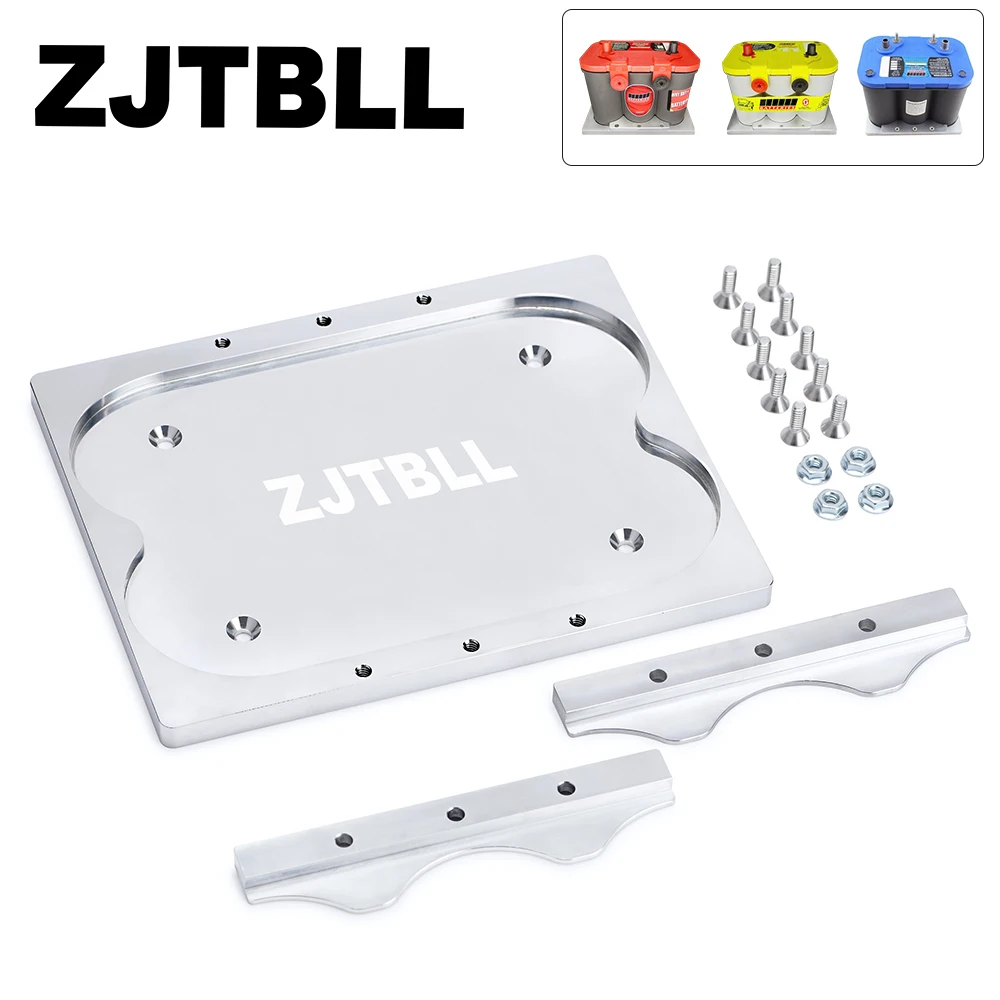 

ZJTBLL Aluminum Yellow Red Blue Battery Holder Tray Relocation Bracket Mount For Optima 34/78