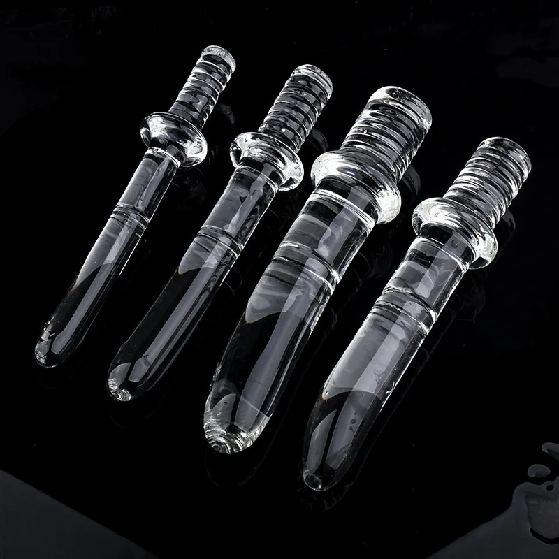 4 Sizes Crystal Glass Dildo Anal Butt Plug Anal Wand For Anal Sex Play, G- Spot Butt Beads Plug Beginner Wear Analplug Sex Toys