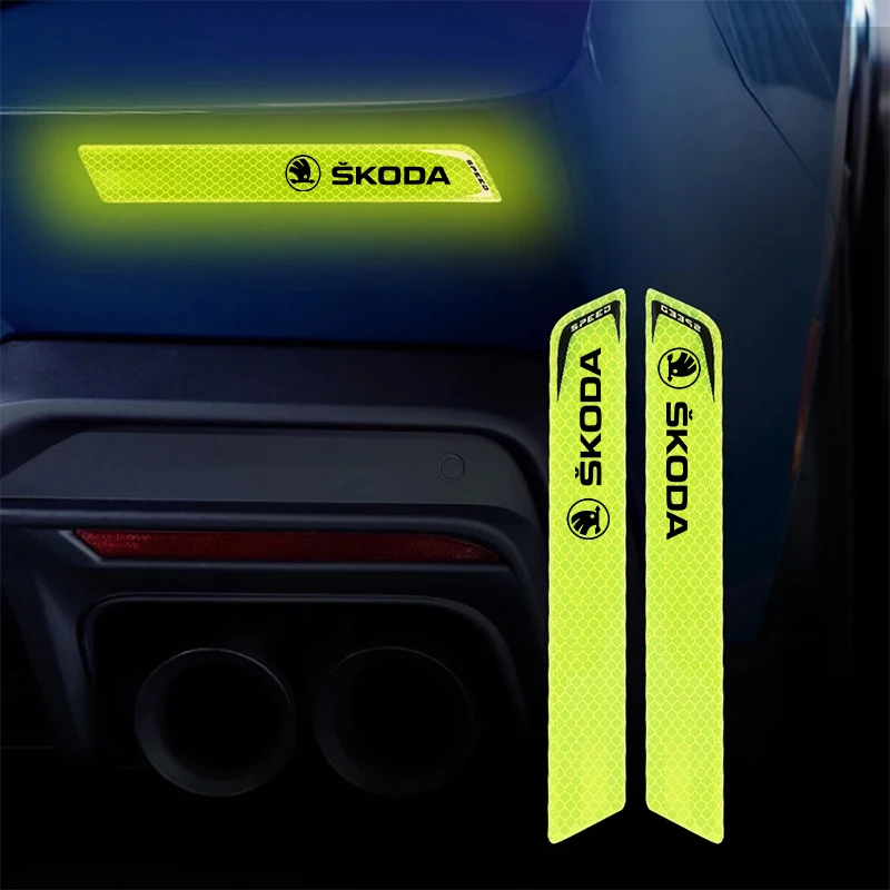

Reflective Car Rear Bumper Anti-Collision Strip for Skoda Octavia Kodiaq Kamiq Fabia RS Rapid Yeti Safety Sticker Vehicle Part