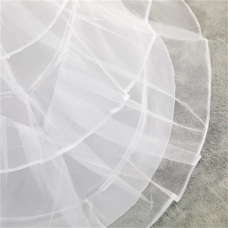 New Trailing Skirt Bridal Wedding Dress Wedding Skirt Support Three Yarns Two Steel Rings Hard Mesh Skirt with Yarn Lining