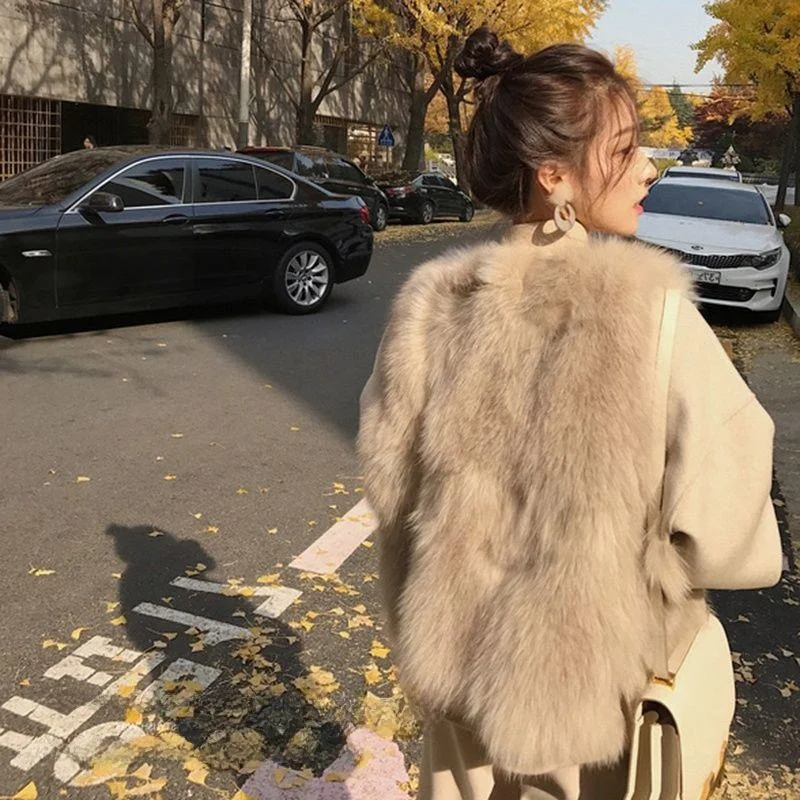 ort Thi Plu Imitation Fur Vest Women's Svel round Ne Vest  Fur Coating Lightweight Mature Sle Summer New