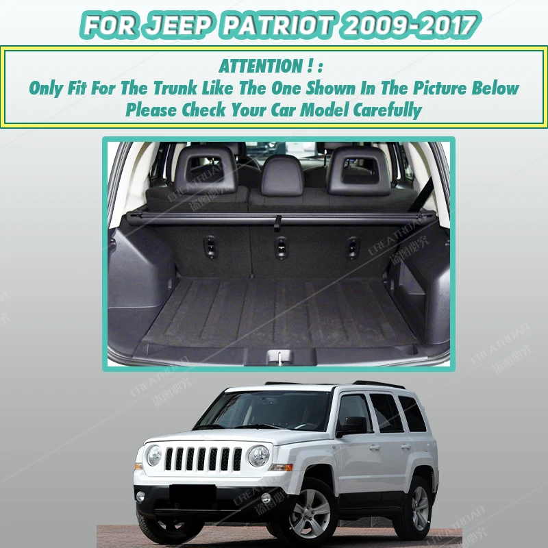 APPDEE Car trunk mat for Jeep Patriot 2009 2010 2011 2012 2013 2014 2015 2016 2017 cargo liner carpet interior accessories cover