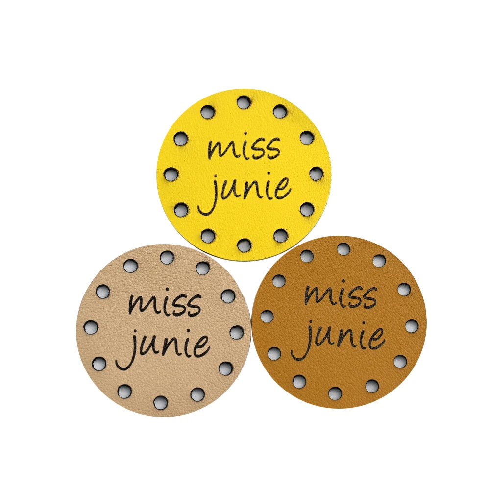

Personalized Round Leather Tags, Laser Engraved 38mm 1mm Eco-Friendly for DIY Crafts, Bags & Premium Gifts