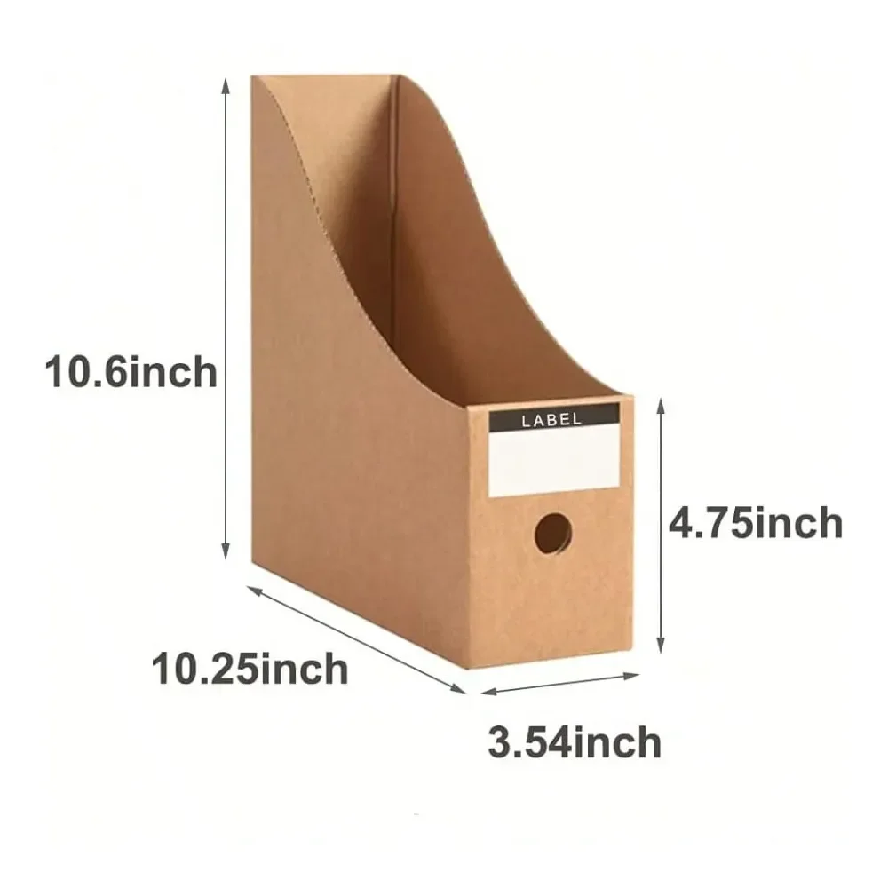 

Office StorageFoldable Desk File Holder Organizer Sturdy Cardboard Magazine Storage Box Document Rack With Blank Label Stickers
