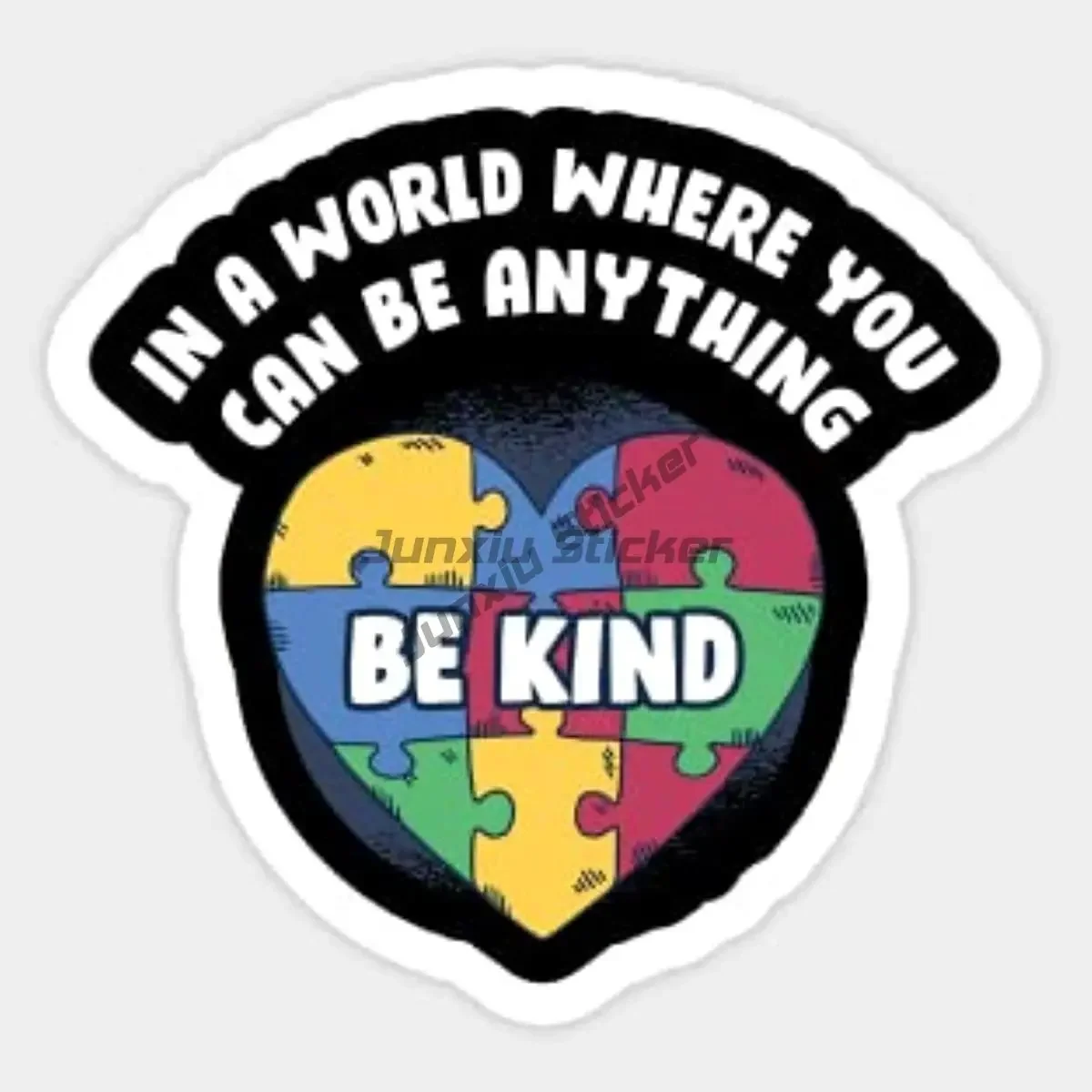 Promote Autism Acceptance Care Autism Emblem Color Puzzle Creative PVC Sticker for Decorate Wall Room Bicycle Van Car Motorcycle view 4