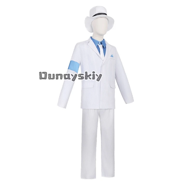 Made Michael Cosplay Jackson Smooth Criminal Suit Cosplay Costume top+pants+shirt+tie+hat+strap Michael Halloween Carnival view 5