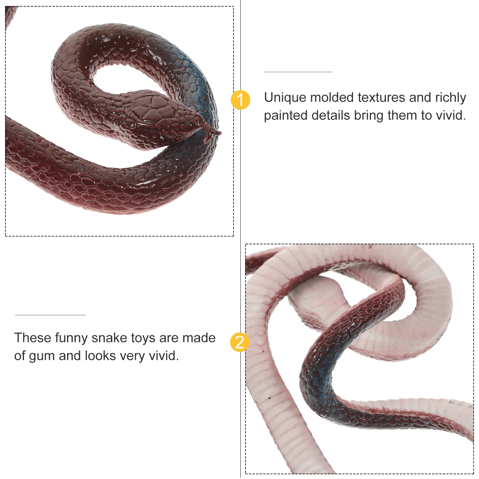 Prank Props Realistic Rubber Fake Realistic Rubber Snake Fake Snake Toys Party Prop for Halloween Festival Random Color