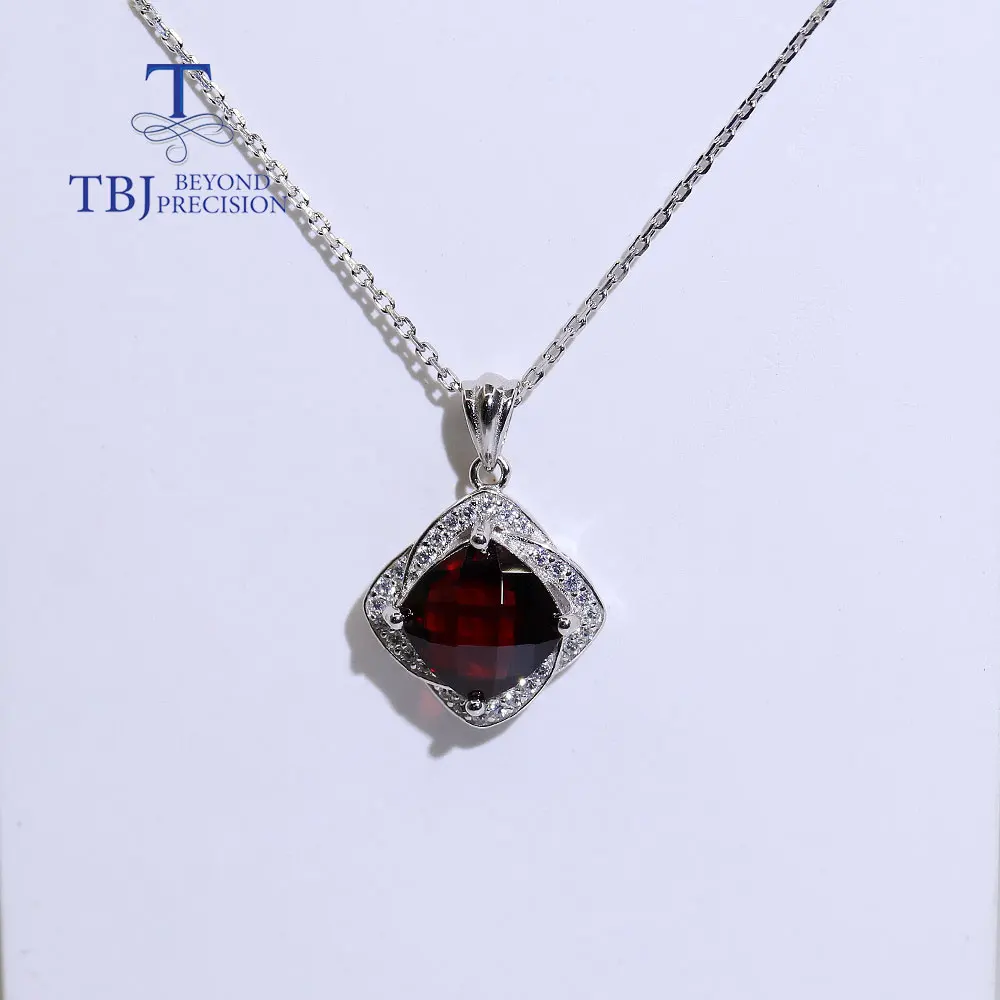 

925 sterling silver garnet pendant necklace natural gemstone fine jewelry for women daily wear gift for wife mom