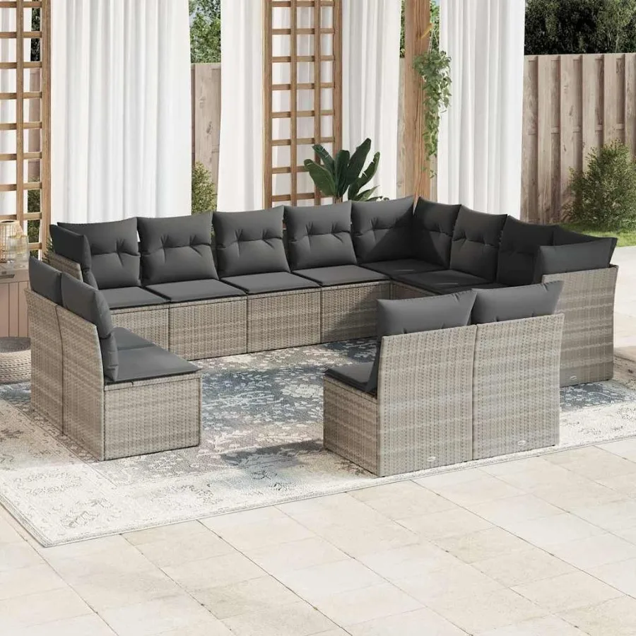 

Garden Sofa Set Light Grey Dark Grey