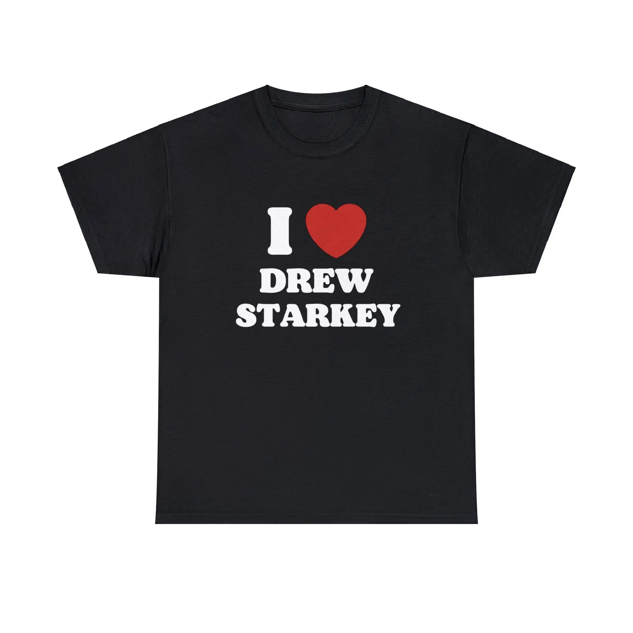 Eu amo coração drew starkey camisetas femininas algodão o pescoço gráfico t harajuku y2k 2000s grunge roupas fãs presente camisetas femininas