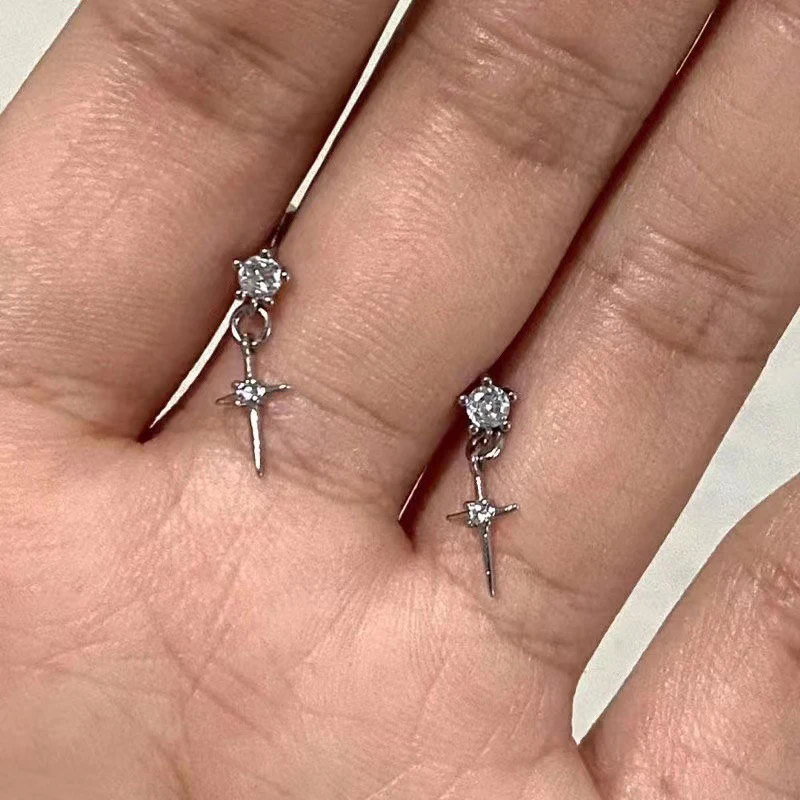 Unisex Mini Crystal Zircon Stud Earrings, Cute Punk Gift