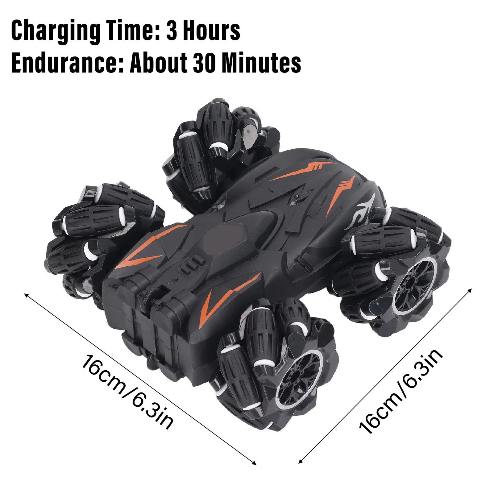 2.4G Remote Control Car Rechargeable 360 Degree Rotation Stunt High Speed Drift RC Car for Over 6 Years Old Boys Girls Orange