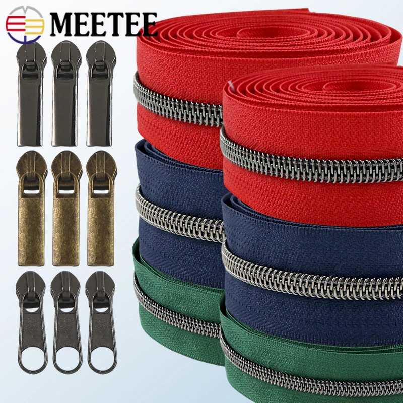 

2/5/10M 5# Nylon Zippers By The Meter With Slider Garment Luggage Replace Zipper Pocket Decor Zip Repair Kits Sewing Accessories