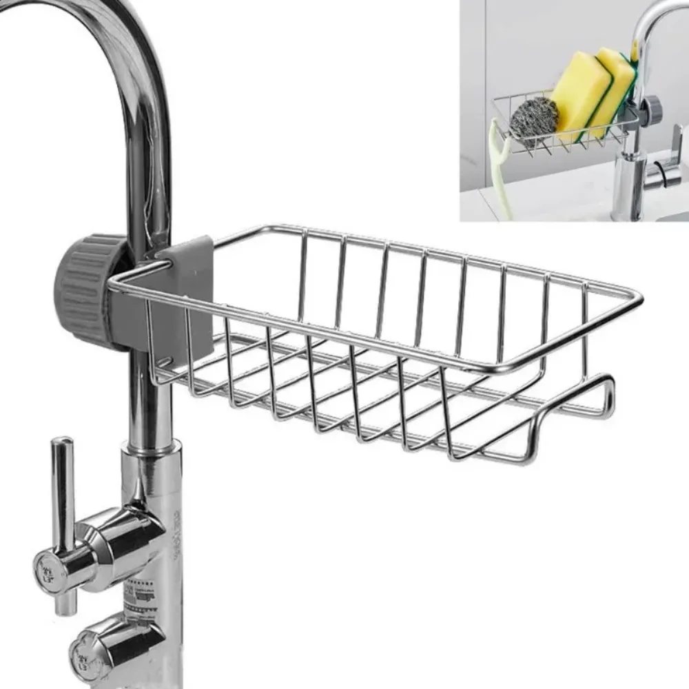 Kitchen Sink Drain Rack Sponge Storage Flexible Faucet Holder Soap Drainer Towel Rack Shelf Organizer Kitchen Accessories