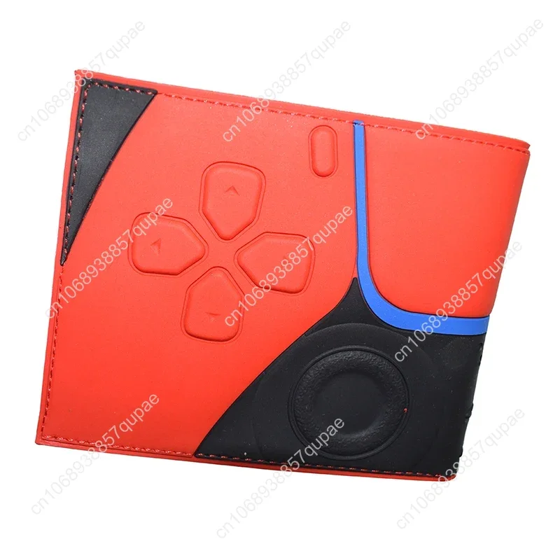 7 Color Game Controller Design Wallet PVC Short Purse with Zipper Coin Pocket for Game Cosplay