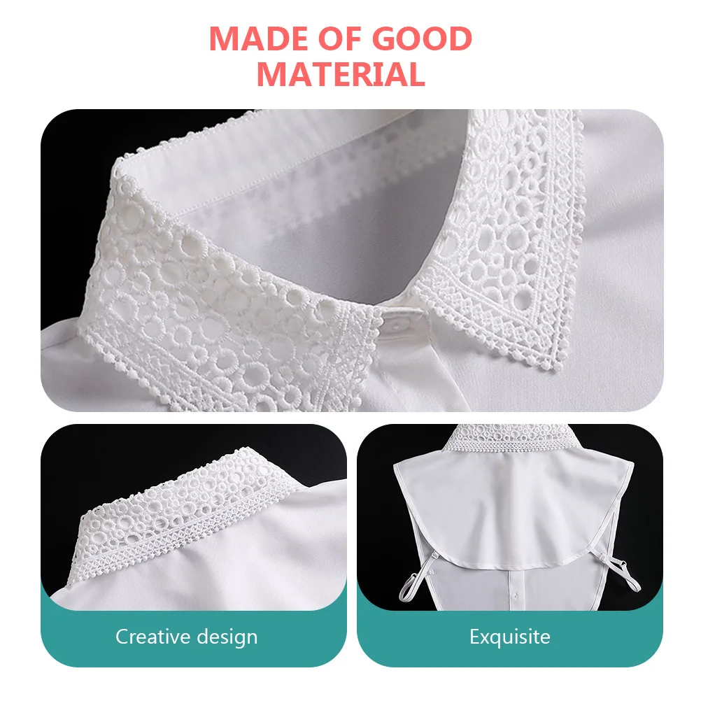 쉬폰 레이스 칼라 가볍고 착용하기 쉬운 셔츠 스웨터 드레스 블라우스 스타일리시한 가짜 칼라