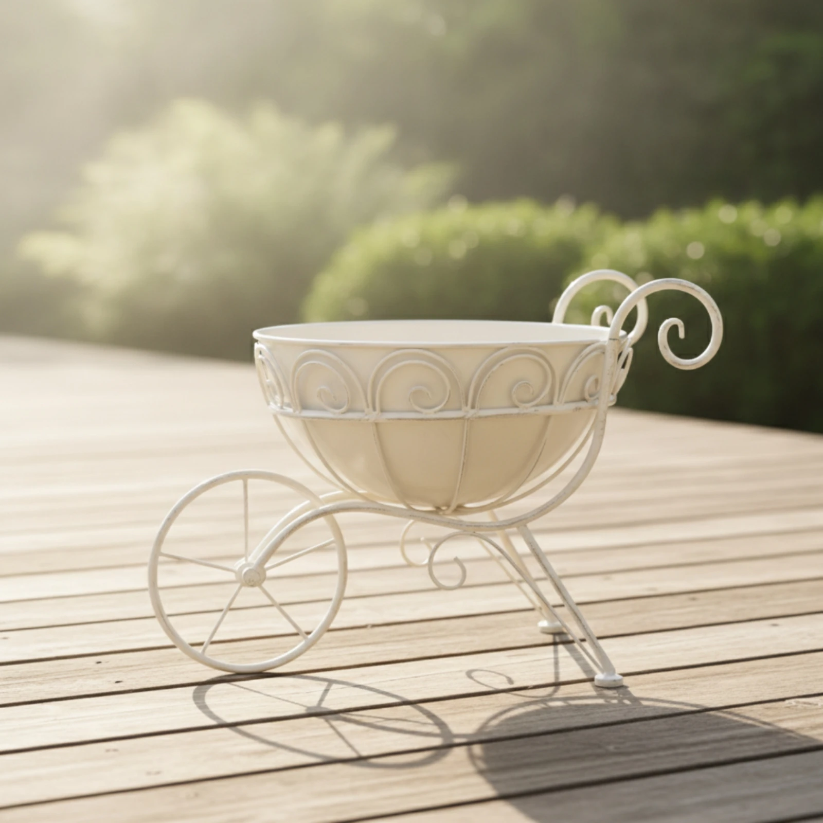 Garden Cart Planter Compact Metal Flower Pot Holder Cart Planter Stand Stylish Plant Holder Attractive for Home Decorators
