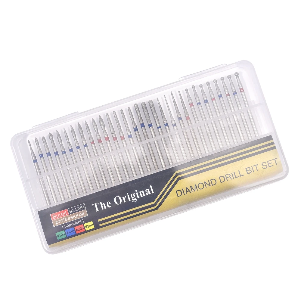 30Pcs Nail Drill Bits Milling Cutter File Buffer for Nails Gel Polishing Removing Electric Nails Drill Accessory for Manicure
