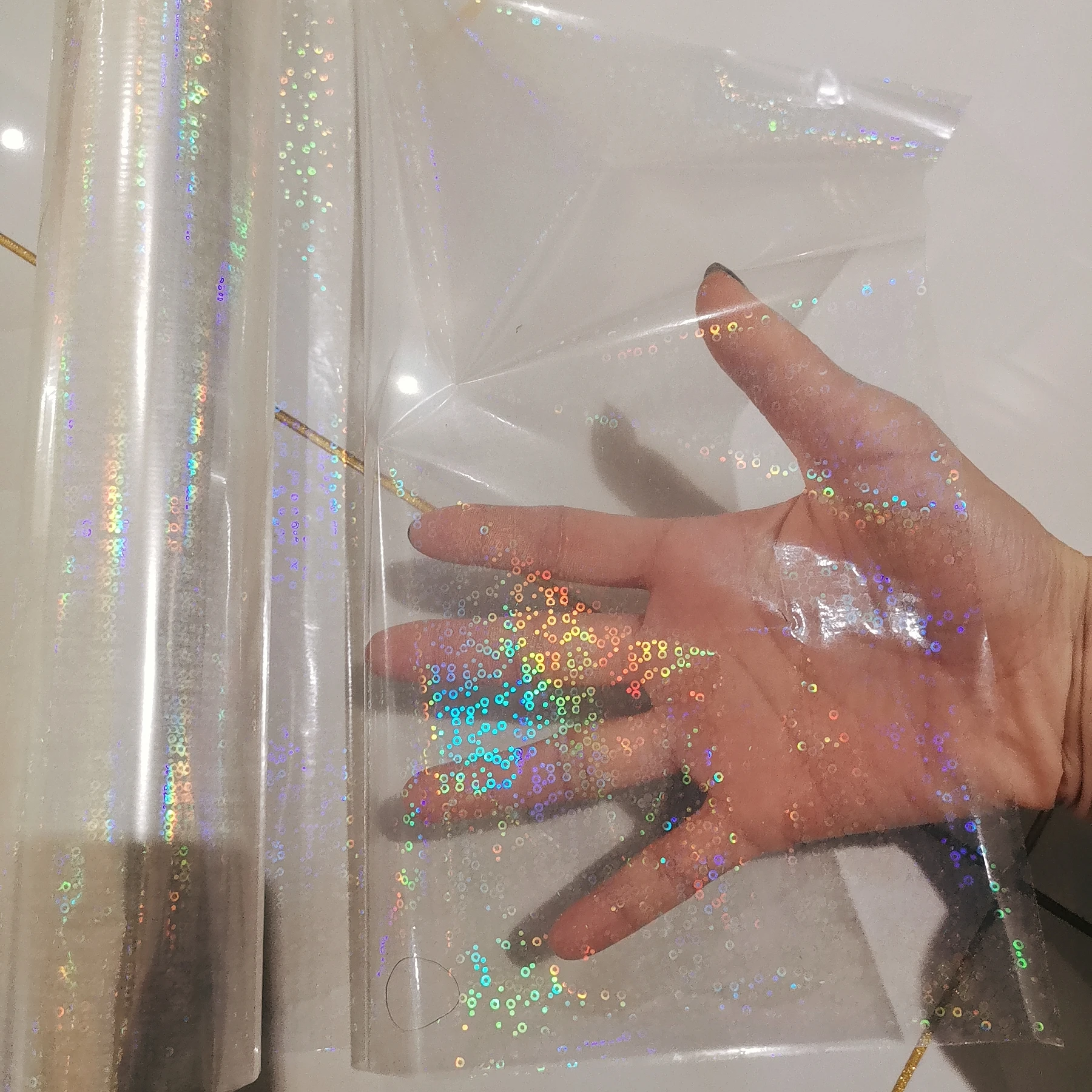 A3 Size Holographic Plain Transparent Hot Stamping Foil On Paper or Plastic 32cm X 120m/Lot DIY Package Box